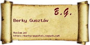Berky Gusztáv névjegykártya