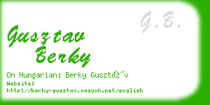 gusztav berky business card